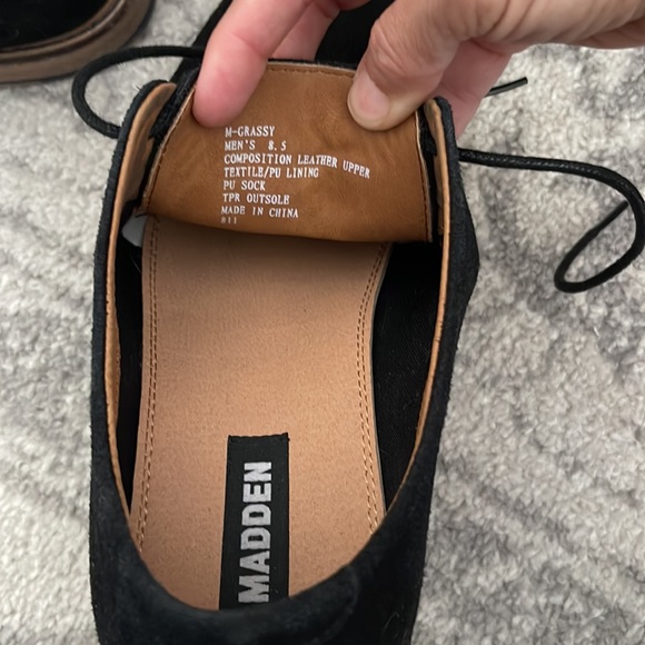 Men’s Black Faux Suede Oxford Shoes Size 8.5 - Picture 3 of 3